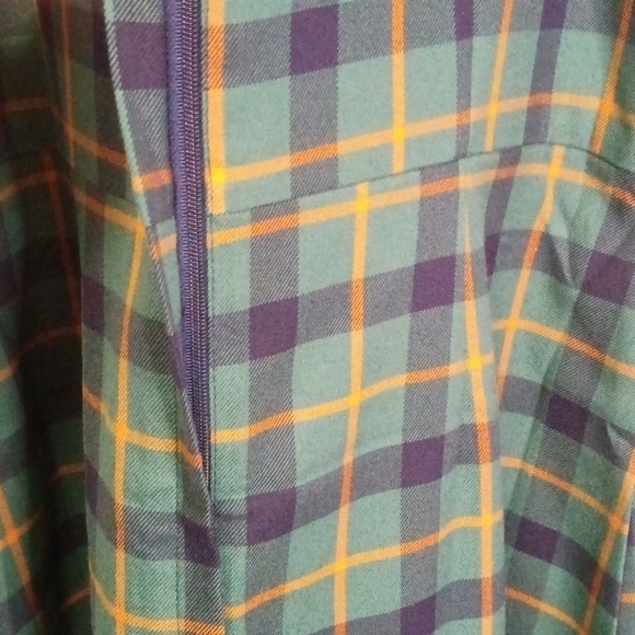 Modcloth Princess Highway Claudia Check Dress Green Plaid 10 - Picture 8 of 14